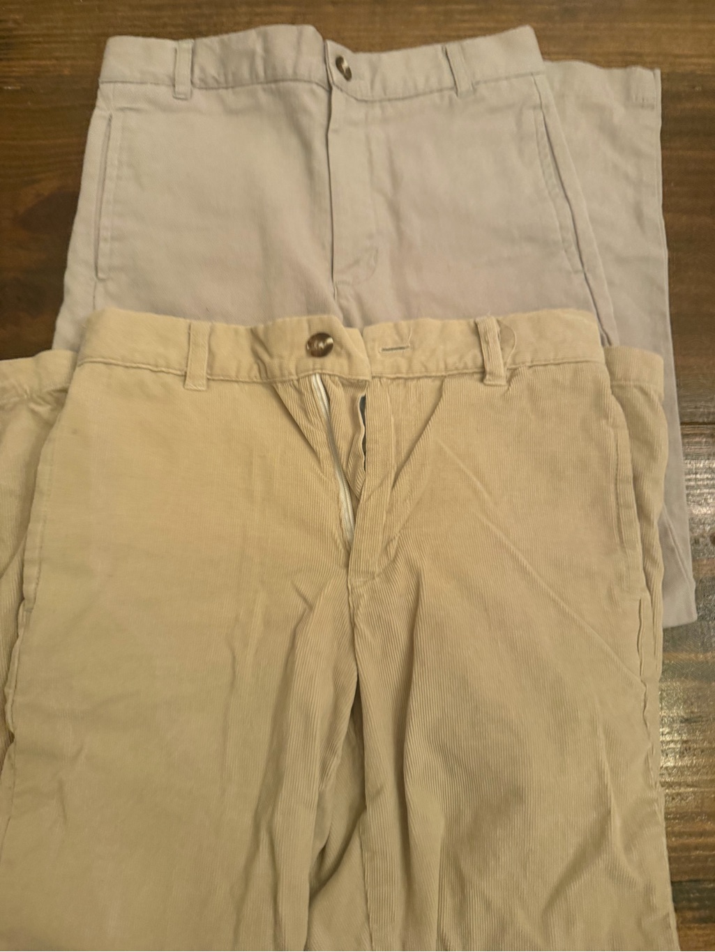 2 Bella Bliss Dress Pants Corduroy Pants In Beige And Light Gray